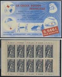 Carnet de timbres Croix-Rouge émis en 1952 neuf** TB.