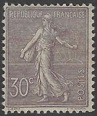 Semeuse lignée timbre de France N°133 neuf* TB.